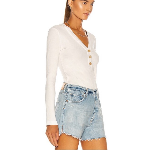 CITIZENS OF HUMANITY Scarlett Rib Henley Top - Picture 2 of 13